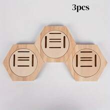 Hexagonal Wooden Medal Display Rack - Wall-Mounted Trophy And Ribbon Storage Shelf With Slots, Natural Wood Base, Suitable For Living Room, Office Decor - Space-Saving Award Storage, Medal Wall Hanging Rack, Hexagonal Design - Multicolor - View 12
