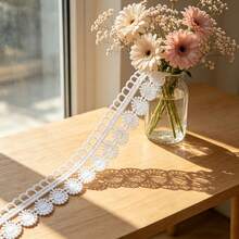 Retro Embroidered Lace Ribbon Tassel Lace Trim, 0.79 Inches Wide. Lace Decorative Technique. Suitable For DIY Embroidered Bed Skirts, Wedding Party Decorations, Jumpsuits, And Craft Decorations | Embossed Design | Decorative Item - Multicolor - View 4