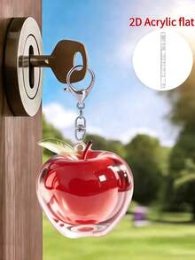 سلسلة مفاتيح تفاحة حمراء من الأكريليك، قلادة حقيبة بأسلوب إنستغرام، زينة سيارة هدية، هدية صديقة مقربة لطيفة، هدية فريدة وفاخرة للأصدقاء وعشاق الموضة - متعدد الألوان - مشاهدة 10