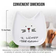 3pcs Cat Shaped Ceramic Spoon Holder, Funny Quote Tableware Rack, Cute Kitchen Countertop Decor, Gift For Cat Lovers - Multicolor - View 9