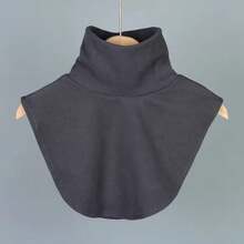 1pc Solid Color High Neck Detachable Fake Collar, Versatile Half-High Neck Mock Collar For Sweater And Coat Layering Warmth - Multicolor - View 4