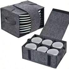Felt Storage Bag, Suitable For Plates, Cups, Handbags, Plates, Cups, Pottery Storage, Suitable For RV Camping Kitchen Storage, Suitable For RV Camping Vehicle Kitchen Small Tools - Multicolor - View 1