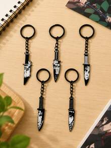 1pc Naruto Anime Chibi Enamel Metal Pendant Keychain, Uzumaki Naruto Sasuke Sakura Kakashi Keyring, Cartoon Cosplay Accessory Fan Gift - Multicolor - View 3