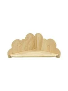 1pc Wooden Color Cloud-Shaped Corner Storage Rackfor Kids Room Nursery Room Essentials - Multicolor - View 8