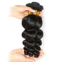 3PCS Bundles Human Hair Loose Wave Bundles With Closure 4x4 Transparent Lace Closure Free Part Human Hair Extensions Natural Color - Natural Black - View 7