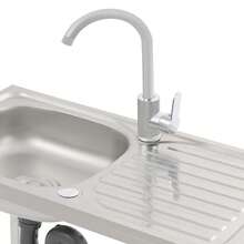 29.5*15.7*29.5 In Modern Silver Freestanding Rectangular Sink With Operation Countertop And Bottom Shelf - Silver - View 12