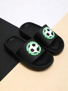 Children's Slippers, Big Kids Soft Sole Non-Slip Casual One-Strap Slides, Indoor Outdoor Bathroom Slippers, High Quality EVA - Black - View 9