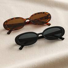 2 Pairs Women's Oval Frame Fashion Glasses, Classic Fashion Glasses Suitable For Daily Life And Summer Travel - Multicolor - View 4