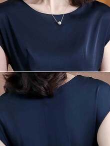 Women Midi Dresses - Navy Blue - View 6