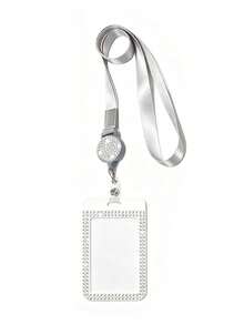 Shiny ID Card Holder With Lanyard, ID Card Storage Box, Anti-Loss Lanyard, Student ID Card Holder, Self-Service Restaurant Card Holder, Slide Cover, Dual Card Slots, Small Card Slot, Bus Card Holder, Non-Inductive, Bank Card Holder, Subway Card Storage, Adjustable Portable ID Card Holder Decorative Keychain, Suitable For Office Workers And Students, Perfect Gift, Back To School Gift, Couple Card Holder, Bank Card Holder, Travel Essential, Back To School, Commuting, Business Trip, Vacation - Multicolor - View 15