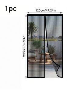 1pc Soft Mesh Magnetic Screen Door, Breathable Mosquito & Fly Proof Net, Easy Install Self-Adhesive Soft Door Curtain, Suitable For Year-Round Use, Fits Front Door, Sliding Door, Fly Screen/Insect Mesh - Multicolor - View 18