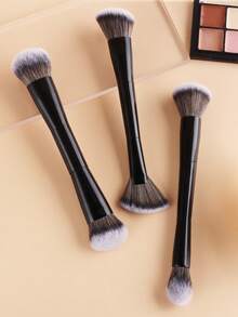 ronshadow 3pcs Dual-Ended Makeup Brushes, Large Round Blush Brush & Fan Contour Brush, Soft Bristles With Good Powder Pickup, Daily Commute Full Face Makeup Tool For Sculpted Contour - Multicolor - View 7