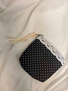 日韓風小眾設計 INS 動漫漫畫波點收納收納包 零錢包 輕量掛飾 時尚個性化包款 - 黑色 - 查看 7