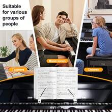 Piano Music Stand Suitable For Upright Piano, Grand Piano, Electronic Keyboard And Standard Music Stand. It Is Portable, Convenient, Flexible And Highly Compatible, An Essential Tool For Learning Piano. - Black - View 8