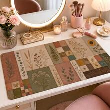 Grey Rose Patchwork Extended Mouse Pad, Cozy Quilted Garden Style Desk Mat, Soft Floral Pattern Computer Pad, Wide Keyboard Mat, Suitable For Country Style Office, Dorm, Laptop Setup, Handmade Decor, Gift, Non-Slip Rubber Bottom - View 16
