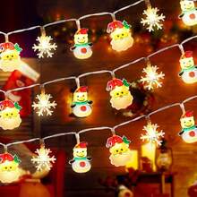 Christmas Light 20 LED Snowman Santa Claus Christmas Tree Hybrid Battery Power Supply (Excluding Battery) Christmas Cartoon Pendant, 2 Flashing Modes, Suitable For Indoor Christmas Tree Decoration, Home, Gatherings - Warm White - View 13