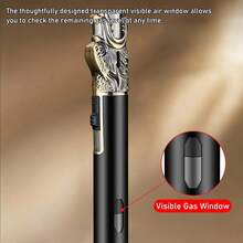 1PC Refillable Butane Torch Lighter Adjustable Windproof Jet Flame Transparent Gas Window Long Mini Torch Lighter For Men Gift Candles Kitchen Outdoor BBQ Use (Gas Not Included) - View 7