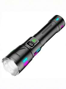 1 buah Senter LED Super Terang dengan Zoom dan Magnet Ekor; Bahan Paduan Aluminium, Fungsi Zoom Teleskopik, 800 Lumens, Isi Ulang USB-C. Cocok untuk Penggunaan Luar Ruangan dan Rumah Tangga - Penting untuk Berkemah dan Perjalanan. - Bintang - View 11