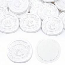 20pcs 3D Swan Wax Seal Stamps, Exquisite Embossed Design, Suitable For Wedding Invitation Sealing, Wedding Place Card Marking, Also Applicable For Holiday Gift Packaging And Sealing, Handmade DIY - Pearlescent White - View 3