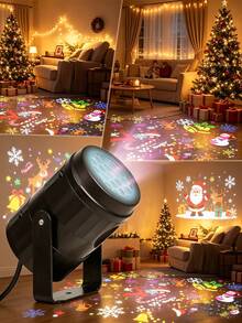 1pc Christmas Projection Light, USB Powered Christmas Projector, Landscape Decorative Light, LED Light, Decorative Atmosphere Light, Christmas Light, Holiday Decoration, Christmas Decoration, Suitable For: Party, Christmas, Gathering, Bedroom, Living Room, Outdoor - Multi-color light - View 4