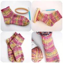 1 Set Sock Knitting Machine Kit, Oval Knitting Tool, Yarn Sock Machine With Crochet Hook, Suitable For Beginners, Used For DIY Craft Yarn Kits, Hats, Scarves, Crochet Knitting, Needlework, Adult Handmade Supplies - One Size - View 8