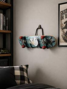 1pc Multi-Functional Wall-Mounted Storage Rack With Adjustable Hooks, Suitable For Storing Skateboards, Guitars, Longboards And Snowboards, Easy To Install And Use, Ideal For Autumn/Winter Item Storage - Multicolor - View 7