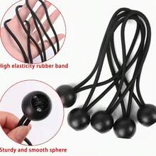 21pcs Root Installation Outdoor Tent Tie-Down High Elasticity Rope With Plastic Ball, Trampoline Luggage Tie-Down Elastic Rope With Ball - Black - View 3