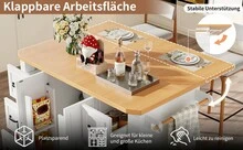 Kitchen Island Made Of Wood With 2 Doors And 6 Drawers With Storage On Wheels Black For Kitchen - White - View 10