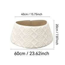 1pc Adjustable White Vertical Striped Christmas Tree Skirt With Clips, Soft Plush Tree Stand Ring Cover, Luxury Snowy Style Christmas Tree Skirt, Suitable For Indoor Artificial Christmas Tree Holiday Decoration - Christmas Tree Skirt - View 6