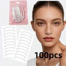 100pcs Nose Shaping Patches + Tweezers Kit, Transparent Nose Wing Patches, Invisible Nose Patches With Tweezers, Suitable For Nose Contour Shaping, Tweezers Color Random, Nose Nose Nose, Nose Tape - Multicolor - View 2