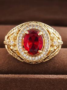 1pc Vintage Cubic Zirconia Ring For Women, Wedding Engagement Party Jewelry, Valentine's Day Gift - 1# - View 5