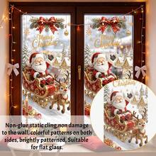 1pc Christmas Santa Claus Snowman Gift Box Star Window Sticker, Electrostatic Adsorption Removable Double-Sided Visible PVC Glass Decal, For Living Room Bedroom Door Window Glass Decoration, Christmas Decor - Multicolor - View 4