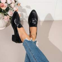 British Style Loafers Women 2026 New Spring French Flat Shoes Pointed Toe Pumps Spring Autumn - Black - View 6
