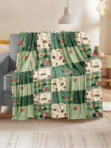 1pc Modern Minimalist Soft Comfortable Blanket, Animal Floral Pattern, Multi-Purpose Throw Blanket For Sofa, Bed, Outdoor Camping, Leisure, Home, Picnic, Travel, All-Season Comfort, Gift Blanket For Family And Friends - Multicolor - View 3