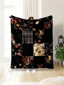 1pc Modern Minimalist Soft Comfortable Blanket, Animal Floral Pattern, Multi-Purpose Throw For Sofa, Bed And More, Outdoor Camping Leisure Blanket, Suitable For Home, Picnic, Travel, All Seasons Comfort, Gift Blanket For Family And Friends - Multicolor - View 10