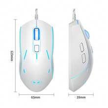 MageGee G12 有線靜音電競滑鼠 (1入)，7色呼吸背光，6段可調 DPI，人體工學光學電腦滑鼠，適合 Windows PC 玩家 - 白色 - 白色 - 查看 7
