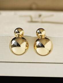 1 Pair Exquisite Shiny Polished Round Ball Stud Earrings, Minimalist Ball Earrings, Gift For Friends - Ball Stud Earrings - View 7