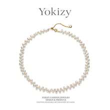 Freshwater Pearl Woven Necklace 3-4mm Nucleus-Free High Luster Slight Flaw Elegant Women's Daily Date Neck Chain - White - View 7