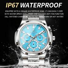 1PC Men's Stainless Steel Casual Date Chronograph Quartz Watch, Fashion Men's Waterproof Luminous Pointer Watch, For Daily Wear, Holiday/Birthday Gift - Multicolor - View 3