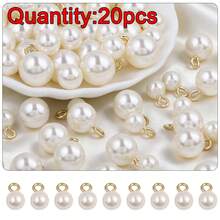 20pcs 8/10/12/14mm Faux Pearl Single Hole Acrylic Pendant, Suitable For Jewelry Making DIY Handmade Necklace Bracelet Pendant - Single Needle Pendant - View 11
