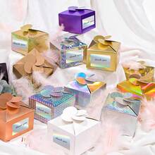 3 Rolls Holographic Paper, Shiny Laser Sticker Label Paper For Mini Portable - Multicolor - View 6