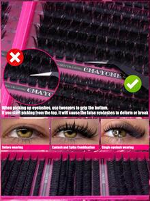 CMAYOME 600/684/708/720pcsDIY Eyelash Clusters, Baby Eyes, Anime Eyelashes, Enlarged Eyelashes For Both Eyes, Elongated Eye Tails, Suitable For Various Makeup Looks, Popular Eyelashes Small And Cheap, Suitable For Daily Use, Parties - DD - View 9