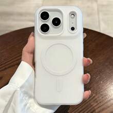 Luxury Matte Dopamine Jelly Magnetic Phone Case Compatible With IPhone 18 16 15 11 12 13 14 17 Pro Max Plus 17 AIR Shockproof Protective Magnetic Wireless Charging Phone Case - White - View 2