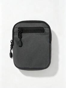 1pc Storage Small Pouch With Front Zipper Compartment, Outdoor Portable Key Earphone Coin Purse Hanging Bag - Multicolor - View 8
