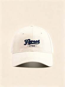 1pc Unisex Curved Brim Baseball Cap, Forest‑1768 Vintage Script Embroidery, American Retro Style, Adjustable, For Hiking, Casual, Street, Travel - Multicolor - View 9