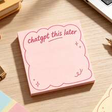 1/4pcs Cute Vintage Burgundy Curly Hair Doll Square Sticky Notes, Vintage Plush White Pom Pom Earrings, Humorous Stationery, Suitable For Students Office Daily Planning, Funny Gift, Desktop Decor And Workplace Memo Pads - one-size - View 8