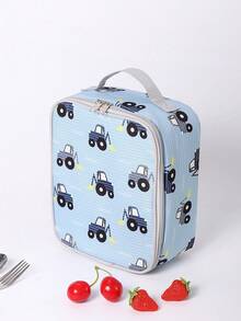 Tas Bekal Anak-Anak Motif Lucu, Desain Sederhana yang Disukai Anak-Anak, Motif Astronot, Mobil, dan Balet Membuatnya Lebih Cantik, Cocok untuk Perjalanan, Piknik, dan Acara Lainnya, Hadiah Sempurna untuk Anak Laki-Laki dan Perempuan di Hari Libur dan Ulang Tahun, Tas Tangan yang Dapat Digunakan Kembali - Mobil itu berwarna biru muda. - View 1