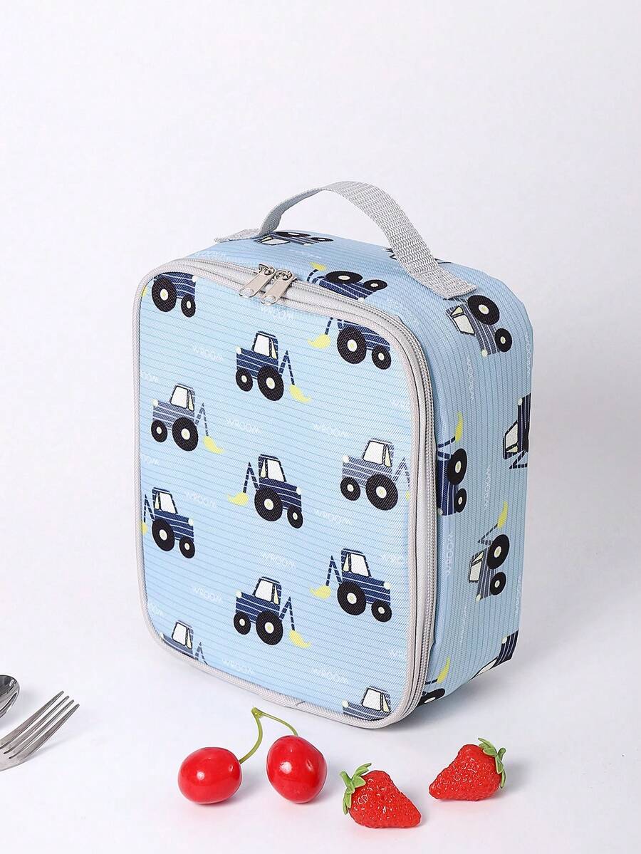Tas Bekal Anak-Anak Motif Lucu, Desain Sederhana yang Disukai Anak-Anak, Motif Astronot, Mobil, dan Balet Membuatnya Lebih Cantik, Cocok untuk Perjalanan, Piknik, dan Acara Lainnya, Hadiah Sempurna untuk Anak Laki-Laki dan Perempuan di Hari Libur dan Ulang Tahun, Tas Tangan yang Dapat Digunakan Kembali - Mobil itu berwarna biru muda. - View 1