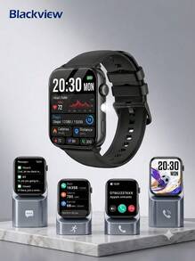 Blackview 中性智能手錶，附 LED 閃光燈運動手錶，藍牙通話，IP68 防水，適用手機/Android，健身手錶，含心率監測、睡眠追蹤、計步器、卡路里計算、血壓監測，送給男士或女士的禮物 - 查看 2
