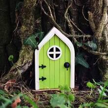 Mini Wooden Flat Fairy House Door, Fairy Tale Door, Wooden Decorative Garden Ornament - A - View 5